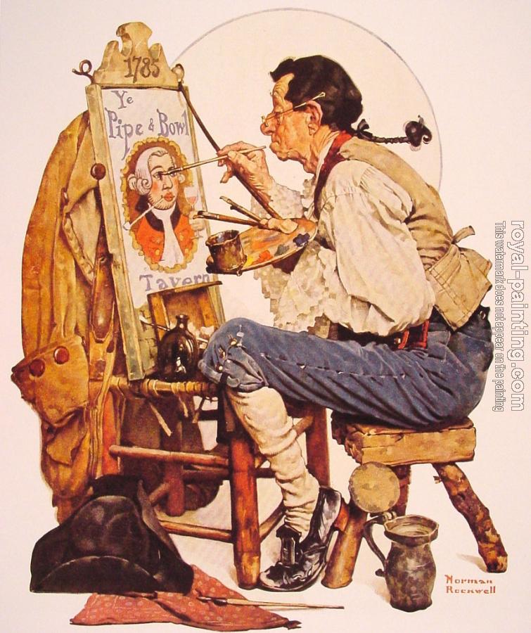 Norman Rockwell : Pipe and Bowl sign Painter